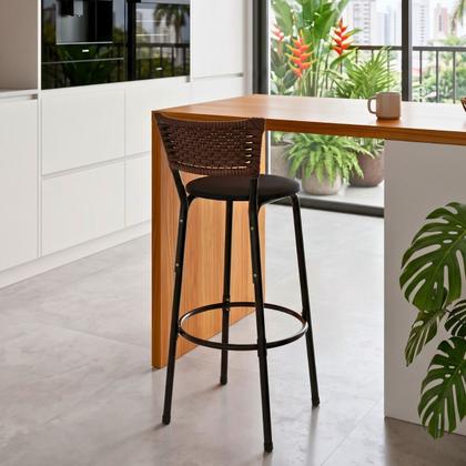 Imagem de Banqueta Cadeira Banco Alta Para Cozinha Gourmet Balcão Bancada Área Gourmet Itagold