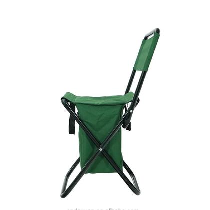 Imagem de Banqueta camping dobravel banquinho porta objetos com bolsa organizadora porta onjetos