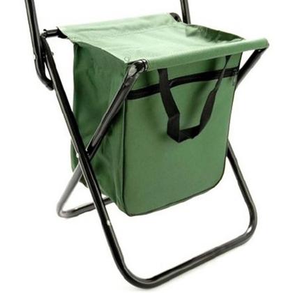 Imagem de Banqueta camping dobravel banquinho porta objetos com bolsa organizadora porta onjetos