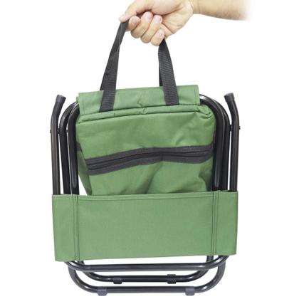 Imagem de Banqueta camping dobravel banquinho porta objetos com bolsa organizadora porta onjetos