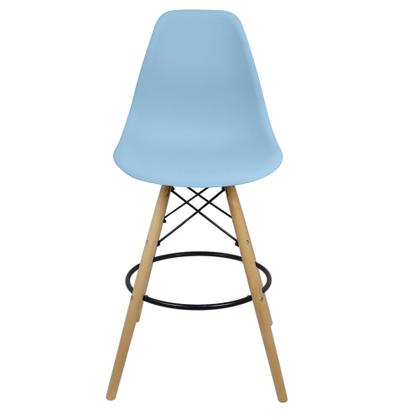 Imagem de Banqueta Charles Eames Eiffel Wood Design Base Fixa Madeira