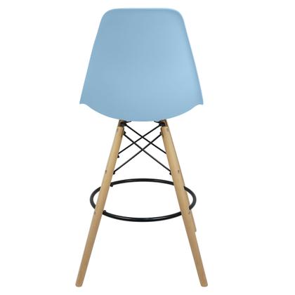 Imagem de Banqueta Charles Eames Eiffel Wood Design Base Fixa Madeira