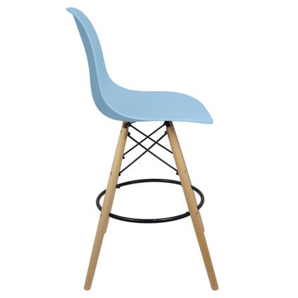 Imagem de Banqueta Charles Eames Eiffel Wood Design Base Fixa Madeira