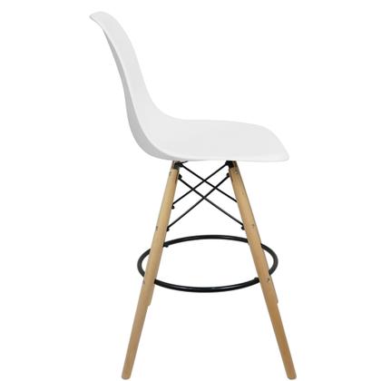 Imagem de Banqueta Charles Eames Eiffel Wood Design Base Fixa Madeira