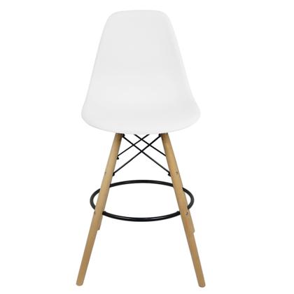 Imagem de Banqueta Charles Eames Eiffel Wood Design Base Fixa Madeira