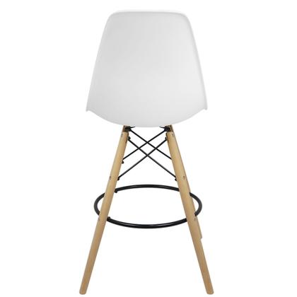 Imagem de Banqueta Charles Eames Eiffel Wood Design Base Fixa Madeira