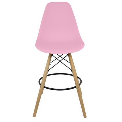 Imagem de Banqueta Charles Eames Eiffel Wood Design Base Fixa Madeira