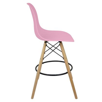 Imagem de Banqueta Charles Eames Eiffel Wood Design Base Fixa Madeira