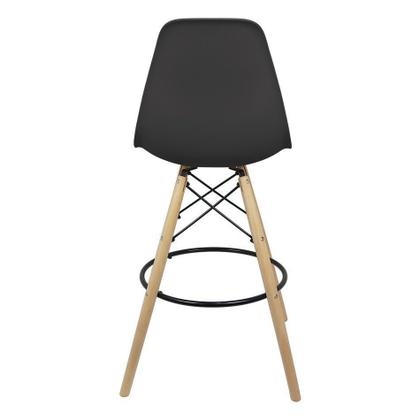 Imagem de Banqueta Charles Eames Eiffel Wood Design Base Fixa Madeira - Preta