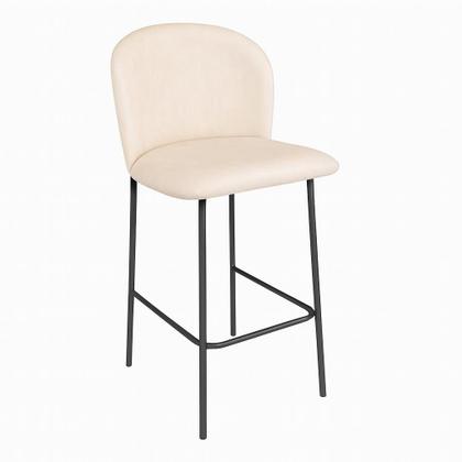 Imagem de Banqueta com Estrutura em Aço Carbono Preto Fosco Ana  Exclusiva