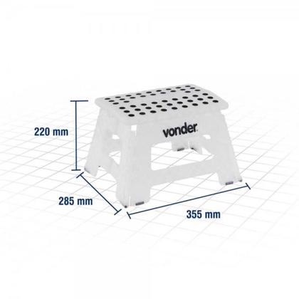Imagem de Banqueta De Plástico Dobrável 220mm Reforçada Com Alça 150KG