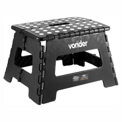 Imagem de Banqueta De Plástico Dobrável Vonder 220mm 150kg Preta