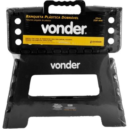 Imagem de Banqueta De Plástico Dobrável Vonder 220mm 150kg Preta