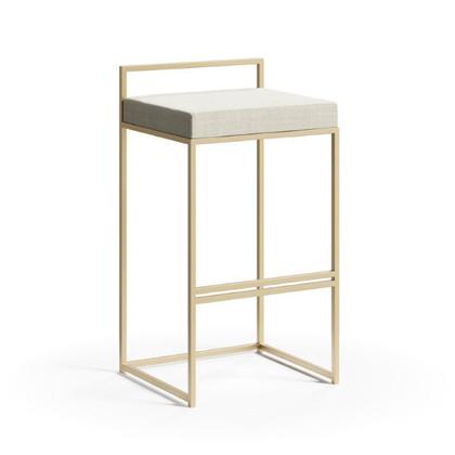 Imagem de Banqueta Detail Estofado Várias Cores Base Aço Preta Tam: G - Datelli Design