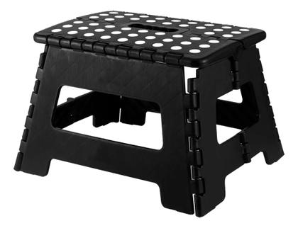 Imagem de Banqueta Dobrável Banco De Plástico Multiuso 22cm Banquinho Para Camping Pesca Portátil Preto