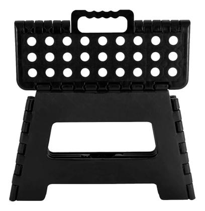 Imagem de Banqueta Dobrável Banco De Plástico Multiuso 22cm Banquinho Para Camping Pesca Portátil Preto