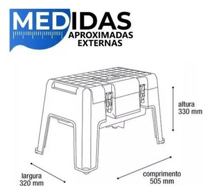 Imagem de Banqueta e Maleta Plástica Com Compartimento Multiuso Ferramenta