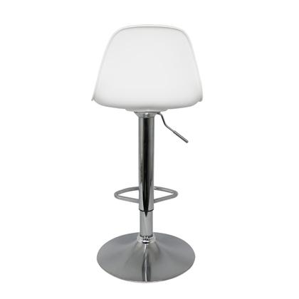 Imagem de Banqueta Eiffel Evolux BC2023 Branca Giratória Regulagem Altura Estofada Design Eames 100kg