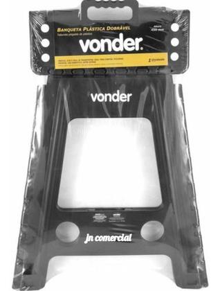 Imagem de Banqueta Escada Plastica Dobrável 45cm 150kg Preta Vonder