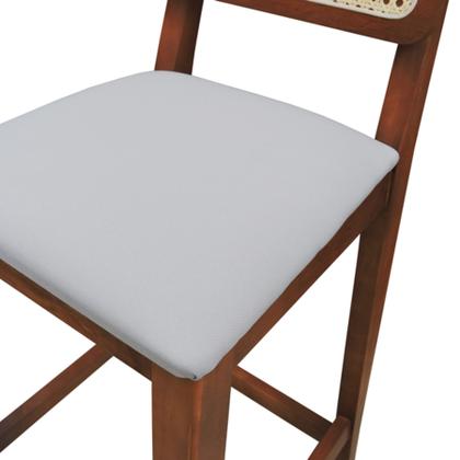 Imagem de Banqueta Gabi Encosto Anatômico c/ Telinha Sextavada e Assento Estofado c/ 68cm Altura - Amêndoa