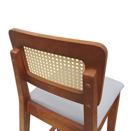 Imagem de Banqueta Gabi Encosto Anatômico c/ Telinha Sextavada e Assento Estofado c/ 68cm Altura - Amêndoa