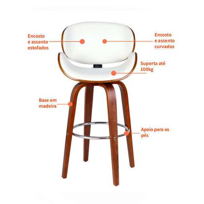 Banqueta Giratória Helmond Branca - Mobly Imagem de Banqueta Giratória Helmond Branca