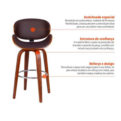 Banqueta Giratória Helmond Marrom - Mobly Imagem de Banqueta Giratória Helmond Marrom