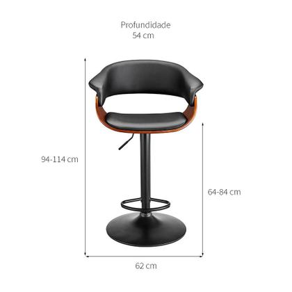 Imagem de Banqueta Giratória Venlo Preta