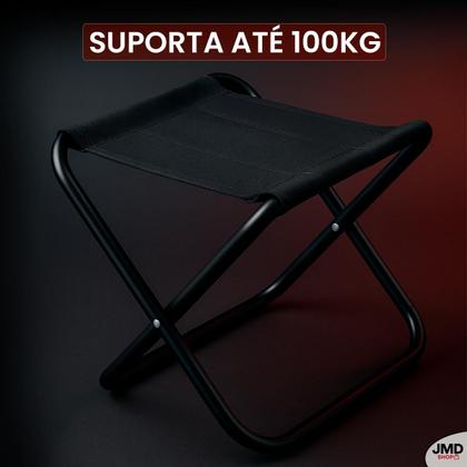 Imagem de Banqueta Mini Dobrável Portátil Ferro Reforçado 150kg Camping e Trilha