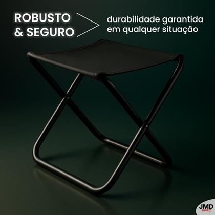 Imagem de Banqueta Mini Dobrável Portátil Ferro Reforçado 150kg Camping e Trilha