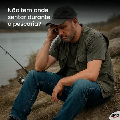 Imagem de Banqueta Mini Dobrável Portátil Ferro Reforçado 150kg Camping e Trilha