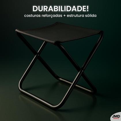 Imagem de Banqueta Mini Dobrável Portátil Ferro Reforçado 150kg Camping e Trilha