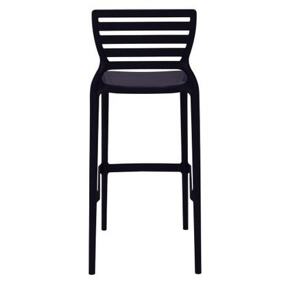 Imagem de Banqueta Para Bar Alta Tramontina Sofia Preta Em Polipropileno Empilhável