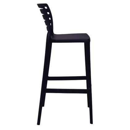 Imagem de Banqueta Para Bar Alta Tramontina Sofia Preta Em Polipropileno Empilhável