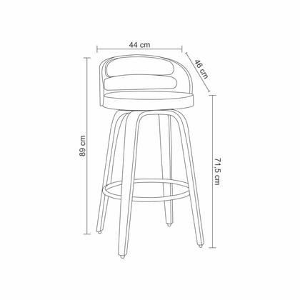 Imagem de Banqueta para Cozinha Alta Giratória Madeira Roma Rivatti