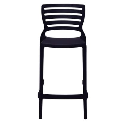 Imagem de Banqueta Para Cozinha Alta Tramontina Sofia Preta Em Polipropileno Empilhável
