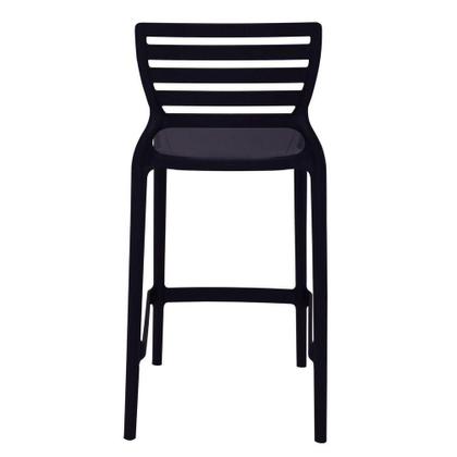 Imagem de Banqueta Para Cozinha Alta Tramontina Sofia Preta Em Polipropileno Empilhável