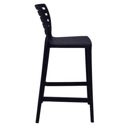 Imagem de Banqueta Para Cozinha Alta Tramontina Sofia Preta Em Polipropileno Empilhável