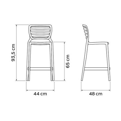 Imagem de Banqueta Para Cozinha Alta Tramontina Sofia Preta Em Polipropileno Empilhável