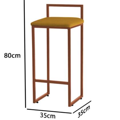 Imagem de Banqueta Pietra Base Bronze - 82cm X 37cm