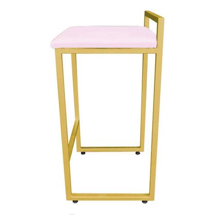 Imagem de Banqueta Pietra Suede Rosa Bebê