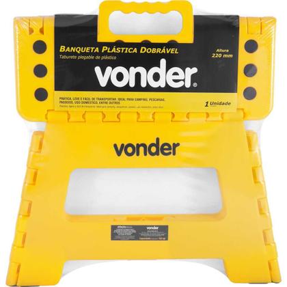Imagem de Banqueta Plástica Dobrável Amarela 220 Mm Vonder