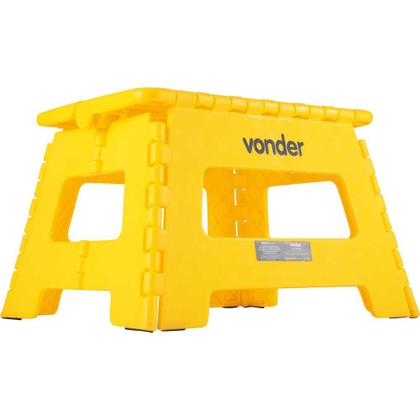 Imagem de Banqueta plástica dobrável, amarela, altura 220 mm, VONDER
