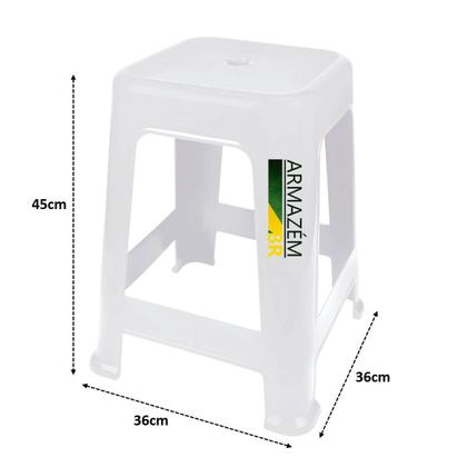 Imagem de Banqueta Plástica Empilhável Bar Restaurante Cozinha Camping 120kg - Mor