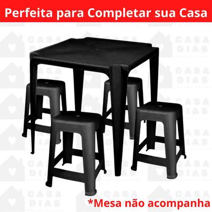 Imagem de Banqueta Plástica Suporta Até 120 Kg Praia Camping Mor Preto