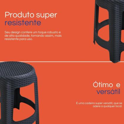 Imagem de Banqueta premium rattan preta - ARQPLAST
