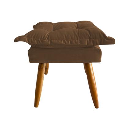 Imagem de Banqueta Puff Opala Pés Palito Banco Sala Puf Retangular Marrom