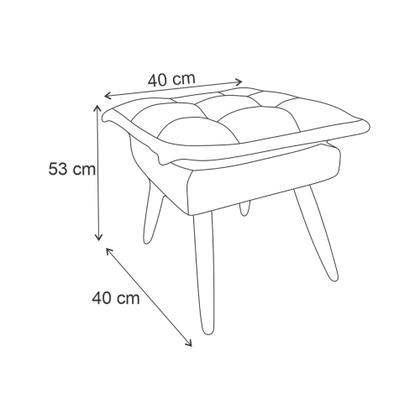 Imagem de Banqueta Puff Opala Pés Palito Banco Sala Puf Retangular Marrom