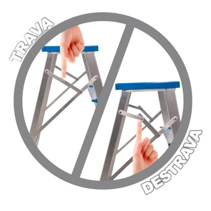 Imagem de Banqueta Residencial Bilateral com 2 Degraus Dobrável Alumasa