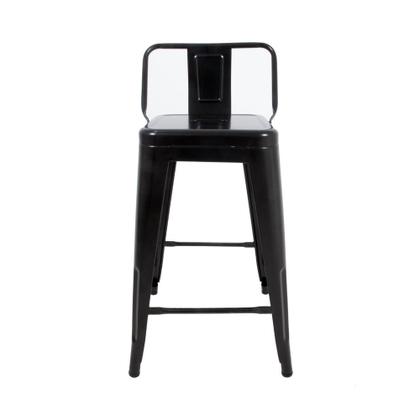 Imagem de Banqueta Tolix Média com Encosto Preta